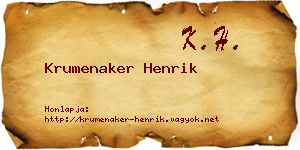 Krumenaker Henrik névjegykártya